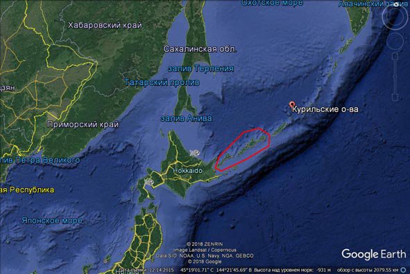 Карта курильские острова на карте